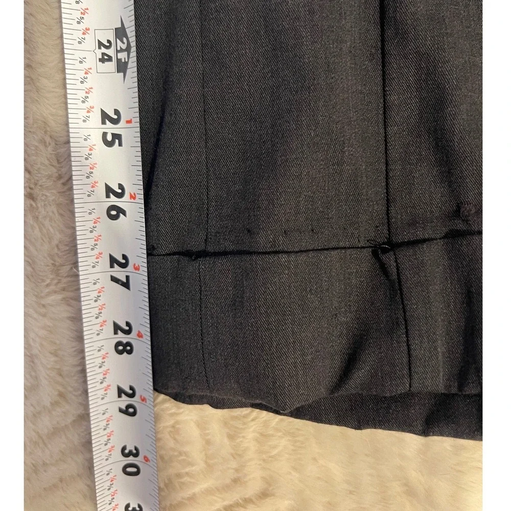 Prada Womens Trousers Cuffed Straight Leg Dark Grey Size 38
